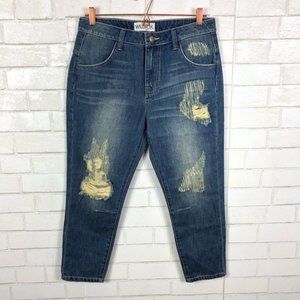 NEW Wildfox Baggy Crop Jeans in Worn Out